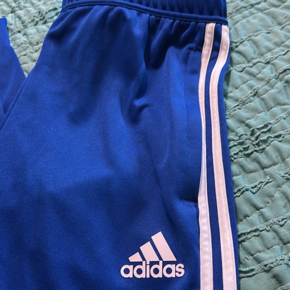 Adidas royal Blue pants Three-Stripe Design Sz Med tall NWOT never worn - Picture 2 of 5
